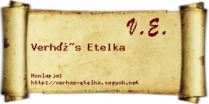 Verhás Etelka névjegykártya